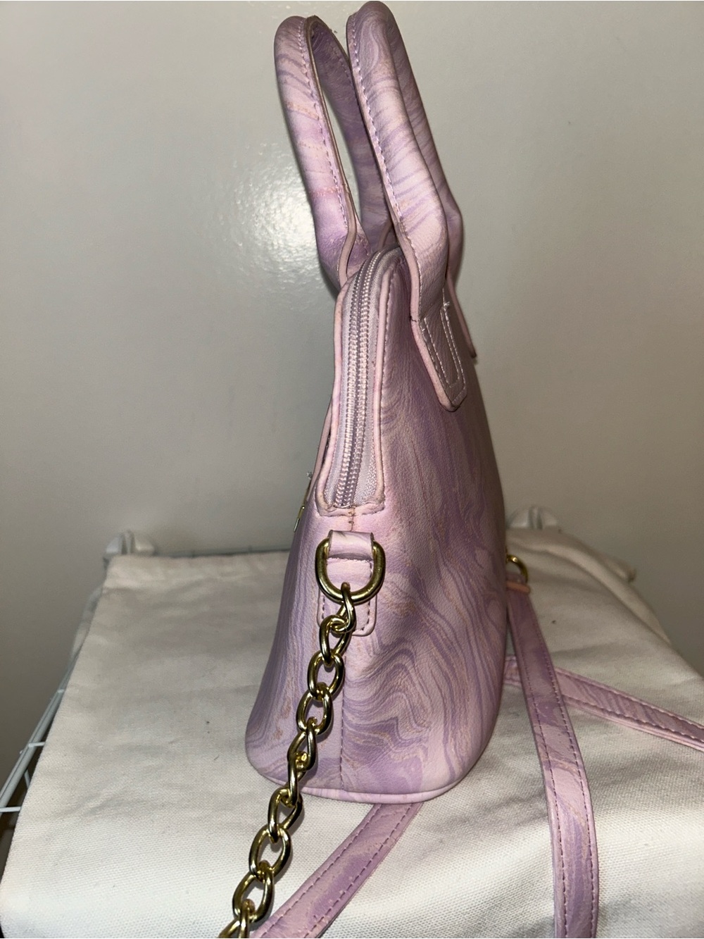 NWOT Betsey Johnson Luv Purple Gold Cat Purse Handbag Bag Designer Ani-mal - Picture 6 of 10